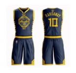 Golden State Warriors #10 Tim Hardaway Authentic Navy Blue Basketball Suit 2019 Basketball Finals Bound Jersey - City Edition