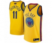 Golden State Warriors #11 Klay Thompson Authentic Gold 2019 Basketball Finals Bound Basketball Jersey - City Edition