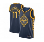 Golden State Warriors #11 Klay Thompson Authentic Navy Blue Basketball 2019 Basketball Finals Bound Jersey - City Edition