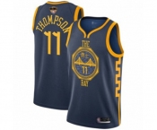 Golden State Warriors #11 Klay Thompson Authentic Navy Blue Basketball 2019 Basketball Finals Bound Jersey - City Edition
