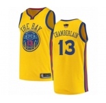 Golden State Warriors #13 Wilt Chamberlain Authentic Gold 2019 Basketball Finals Bound Basketball Jersey - City Edition