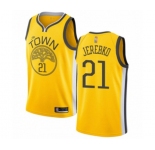 Golden State Warriors #21 Jonas Jerebko Yellow Swingman Jersey - Earned Edition
