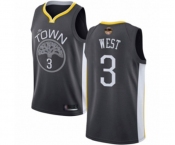 Golden State Warriors #3 David West Swingman Black 2019 Basketball Finals Bound Basketball Jersey - Statement Edition