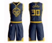 Golden State Warriors #30 Stephen Curry Authentic Navy Blue Basketball Suit 2019 Basketball Finals Bound Jersey - City Edition