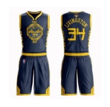Golden State Warriors #34 Shaun Livingston Authentic Navy Blue Basketball Suit 2019 Basketball Finals Bound Jersey - City Edition