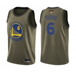 Golden State Warriors #6 Nick Young Swingman Green Salute to Service 2019 Basketball Finals Bound Basketball Jersey