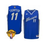 Men's Adidas Golden State Warriors #11 Klay Thompson Swingman Royal Blue 2015-16 Christmas Day 2017 The Finals Patch NBA Jersey