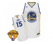 Men's Adidas Golden State Warriors #15 Damian Jones Swingman White Home 2017 The Finals Patch NBA Jersey