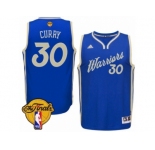 Men's Adidas Golden State Warriors #30 Stephen Curry Swingman Royal Blue 2015-16 Christmas Day 2017 The Finals Patch NBA Jersey