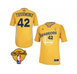Men's Adidas Golden State Warriors #42 Nate Thurmond Swingman Gold Alternate 2017 The Finals Patch NBA Jersey