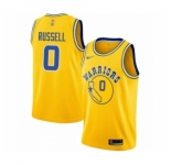 Men's Golden State Warriors #0 D'Angelo Russell Authentic Gold Hardwood Classics Basketball Jersey