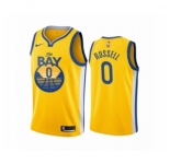 Men's Golden State Warriors #0 D'Angelo Russell Swingman Gold Finished Basketball Jersey - Statement Edition