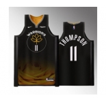 Men's Golden State Warriors #11 Klay Thompson Black 2022-23 City edition Stitched Basketball Jersey