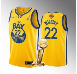Men's Golden State Warriors #22 Andrew Wiggins Gold 2022 NBA Finals Champions Stitched Jersey