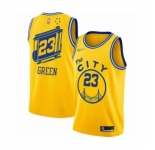 Men's Golden State Warriors #23 Draymond Green Authentic Gold Hardwood Classics Basketball Jersey - The City Classic Edition
