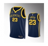 Men's Golden State Warriors #23 Draymond Green Navy Statement Edition Stitched Jersey