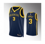 Men's Golden State Warriors #3 Jordan Poole Navy Statement EditionStitched Jersey