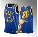 Mens Golden State Warriors #3 Jordan Poole Royal 2022 NBA Finals Champions Stitched Jersey