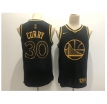 Men's Golden State Warriors #30 Stephen Curry Nike Black Gold Swingman Player Jersey