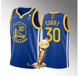 Mens Golden State Warriors #30 Stephen Curry Royal 2022 NBA Finals Champions Stitched Jersey