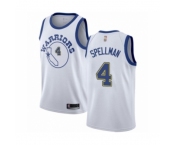 Men's Golden State Warriors #4 Omari Spellman Authentic White Hardwood Classics Basketball Jersey