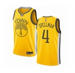 Men's Golden State Warriors #4 Omari Spellman Yellow Swingman Jersey - Earned Edition