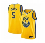 Men's Golden State Warriors #5 Kevon Looney Authentic Gold Finished Basketball Jersey - Statement Edition