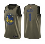 Men's Nike Golden State Warriors #1 JaVale McGee Swingman Green Salute to Service 2018 NBA Finals Bound NBA Jersey