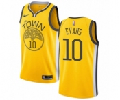 Men's Nike Golden State Warriors #10 Jacob Evans Yellow Swingman Jersey - Earned Edition