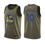 Men's Nike Golden State Warriors #10 Tim Hardaway Swingman Green Salute to Service 2018 NBA Finals Bound NBA Jersey