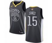 Men's Nike Golden State Warriors #15 Damian Jones Swingman Black Alternate 2018 NBA Finals Bound NBA Jersey - Statement Edition