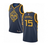Men's Nike Golden State Warriors #15 Latrell Sprewell Swingman Navy Blue NBA Jersey - City Edition