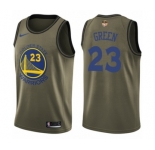 Men's Nike Golden State Warriors #23 Draymond Green Swingman Green Salute to Service 2018 NBA Finals Bound NBA Jersey