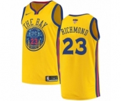 Men's Nike Golden State Warriors #23 Mitch Richmond Authentic Gold 2018 NBA Finals Bound NBA Jersey - City Edition