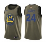 Men's Nike Golden State Warriors #24 Rick Barry Swingman Green Salute to Service 2018 NBA Finals Bound NBA Jersey