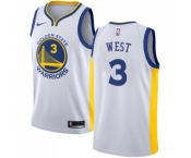 Men's Nike Golden State Warriors #3 David West Swingman White Home NBA Jersey - Association Edition