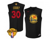 Men's Nike Golden State Warriors #30 Stephen Curry Swingman Black New Fashion 2017 The Finals Patch NBA Jersey