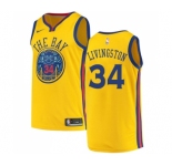 Men's Nike Golden State Warriors #34 Shaun Livingston Swingman Gold NBA Jersey - City Edition