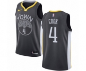 Men's Nike Golden State Warriors #4 Quinn Cook Authentic Black NBA Jersey - Statement Edition