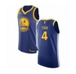Men's Nike Golden State Warriors #4 Quinn Cook Authentic Royal Blue NBA Jersey - Icon Edition