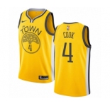 Men's Nike Golden State Warriors #4 Quinn Cook Yellow Swingman Jersey - Earned Edition