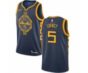 Men's Nike Golden State Warriors #5 Kevon Looney Swingman Navy Blue NBA Jersey - City Edition