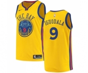 Men's Nike Golden State Warriors #9 Andre Iguodala Swingman Gold NBA Jersey - City Edition