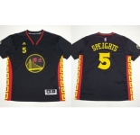 NBA Golden State Warrlors #5 Marreese Speights Black Slate Chinese New Year Stitched Jerseys