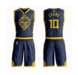 Women Golden State Warriors #10 Jacob Evans Swingman Navy Blue Basketball Suit 2019 Basketball Finals Bound Jersey - City Edition