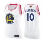 Women Golden State Warriors #10 Tim Hardaway Swingman White Pink Fashion 2019 Basketball Finals Bound Basketball Jersey