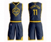 Women Golden State Warriors #11 Klay Thompson Swingman Navy Blue Basketball Suit 2019 Basketball Finals Bound Jersey - City Edition