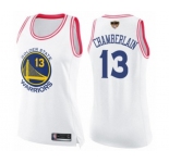 Women Golden State Warriors #13 Wilt Chamberlain Swingman White Pink Fashion 2019 Basketball Finals Bound Basketball Jersey