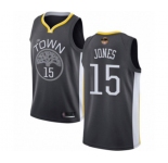 Women Golden State Warriors #15 Damian Jones Swingman Black 2019 Basketball Finals Bound Basketball Jersey - Statement Edition
