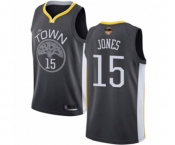 Women Golden State Warriors #15 Damian Jones Swingman Black 2019 Basketball Finals Bound Basketball Jersey - Statement Edition